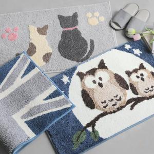 KJP  유니크한 디자인 부엉이 고양이 유니언잭 프리미엄 발매트