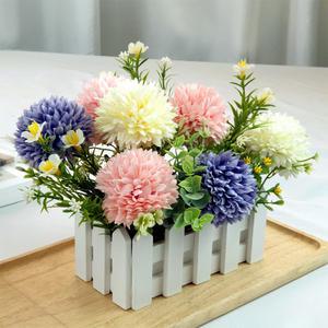 폼폼 데이지 울타리화분 조화 조화화분 인테리어 소품