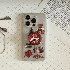 메이드모먼 cuddly wish scrap 디자인 반투명 폰케이스