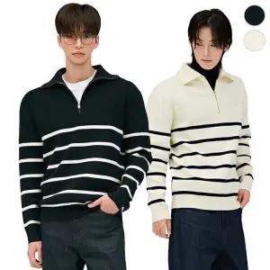 [체이스컬트] MODERN 스트라이프 반ZIP-UP SWETER/2Color
