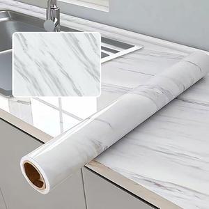화이트 대리석 시트지 60 X 300 인테리어 필름 주방 싱크대 식탁 리폼