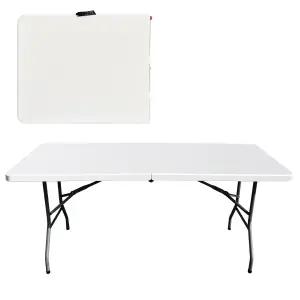 팩앤고 접이식 테이블 의자 야외 폴딩 간이 행사 파티 입식 브로몰딩 1800mm, 화이트