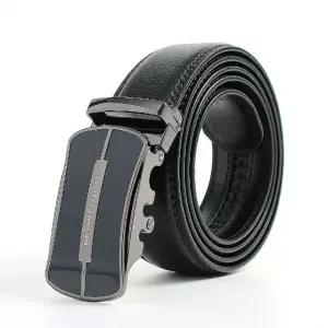 남성 소가죽 허리띠 자동버클 블랙 취업 아버지 수동 (WFHMXO4)