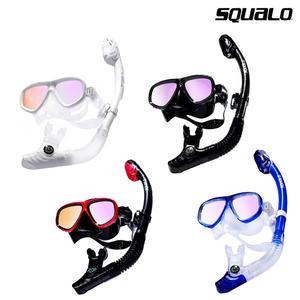 스쿠알로 비스타 미러스노클링 프리다이빙 스쿠버다이빙 장비세트 UV미러렌즈 드라이탑 장착 총모음전
