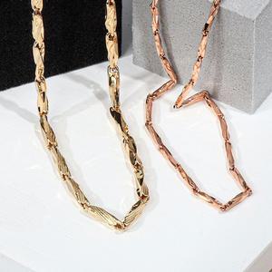 대나무 체인 컷팅 줄 목걸이 1D 커플 여자 레이어드 꼬임 글램 선물 14K 18K 남자