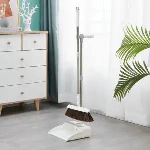자석 스탠딩 빗자루 쓰레받기 세트 화이트 혼합