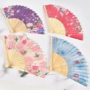 합죽선 전통 접이식 부채 한국 미니 실크 민화 그림 쥘 손 종류 휴대용 접는 일본