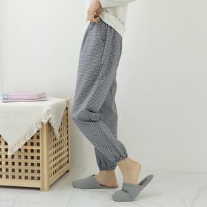 국내생산 여성 9부 파자마 바지 체크 잠옷 팬츠 사계절 실내복 홈웨어