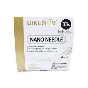 성심 나노니들 일회용 주사침 멸균 주사바늘 33G 4mm 100개입