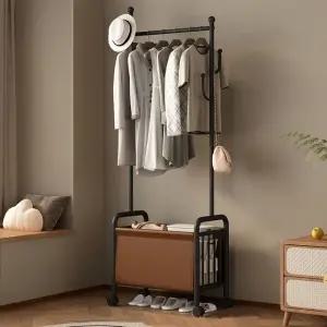 이동식 바구니 수납 60cm 블랙프레임 행거 (WFHJK31)