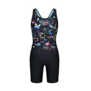 모다인천점 여아 스타백 X백 3부 블랙 반신 수영복 GS2E863BK_IC