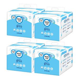 깨끗한나라 페퍼민트 블루 물티슈 70매 6입 x4개 (24개)