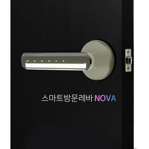 에버넷 목문용도어락 나무문도어락 방문 사무실 무타공 번호키 손잡이 노바 실버