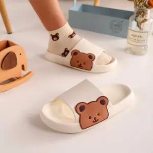 곰돌이 쿠션실내화 학교실내화/소음/실내화/성인/슬리퍼/쿠션/거실화/푹신한/교사/도서관/논슬립/발편한