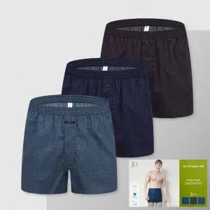 제임스딘 고급 순면 80수 남자 사각 트렁크 팬티 3매 세트