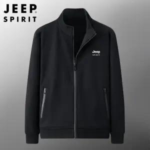 JEEP SPIRIT 남성 가을 겨울 넉넉한 플리스 상의 캐주얼 스포츠 스탠드 자켓