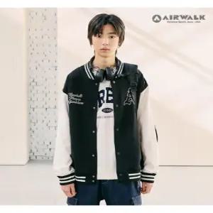 [에어워크주니어]주니어 배색 아플리케 자수 바시티 야구 점퍼