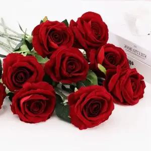 조화 로즈가든 벨벳 레드 소품 꽃 장식 장미 조화꽃 조화장식 인테리어조화 인조꽃