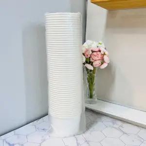 종이용기 분식용기 520ml (50개)/용기/소분/일회용/그릇/종이/전자렌지/한강/포장/도시락/죽/배달/냄비/종