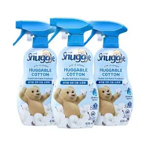 스너글 섬유탈취제 허거블 코튼 더블 소프트 470ml 3개팩