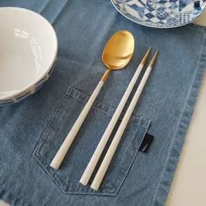 벨로아이녹스 커트러리 화이트 골드 2인 한식 커트러리 어린이수저세트 명품수저세트