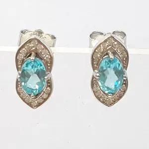 파라이바 블루토파즈 원석귀걸이240615-19