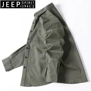 JEEP SPIRIT 순면 남성 셔츠 캐주얼 긴팔 봄 가을 작업복 남방