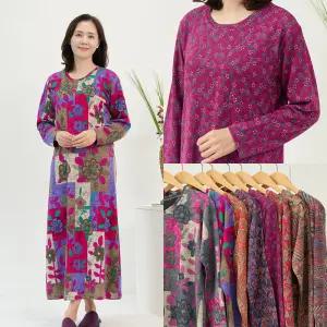 엄마옷 마미소 이중지 홈웨어 원피스 국내생산 롱 A라인 겨울 할머니 빅사이즈 40 70 마담 중년 여성 옷