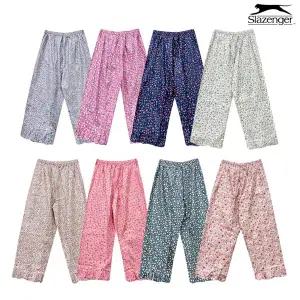 [슬레진저] 국내산 60수 고밀도 여성 9부 파자마 바지 (1매 색상랜덤) 홈웨어 잠옷