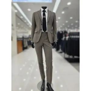 [파렌하이트][24F/W] 베이지 멜란지 마이크로 조직물 정장세트 FJJ10