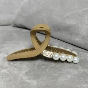 진주장식 벨벳 헤어 집게핀 우아한 올림머리 헤어핀 반머리집게핀