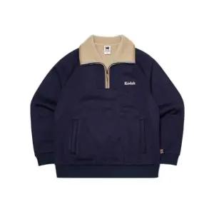 맨투맨티 BQJ K4423LFSN1NVY 브라우니 세미오버핏 라이트웜 기모 반집 맨투맨