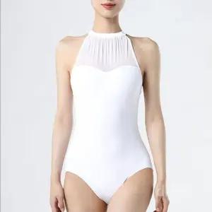 홀터넥 시스루 레오타드 공연복 발레복 연습