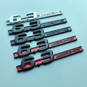 2013년식 메르세데스 벤츠 호환 C63 6.3 AMG 바 차량용 사이드 펜더 로고 스티커 크롬 블랙 레드 ABS 엠블