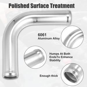 XAutohaux OD 25mm 38mm 102mm 알루미늄 합금 튜브 90 180 학위 인터쿨러 파이프 벤드 엘보 공기 흡입