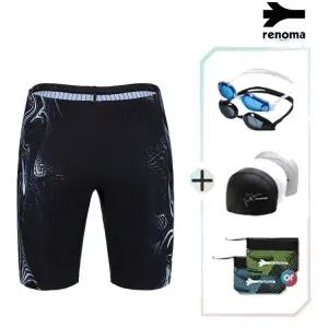 [롯데백화점]레노마 남성4부실내수영복수경수모세트 MS2F807SET_BK