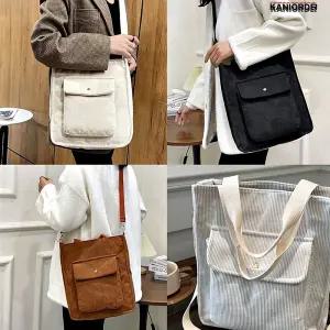 코듀로이백 골덴가방 크로스백 남성 여성 무지 사각 큰 에코백 3컬러