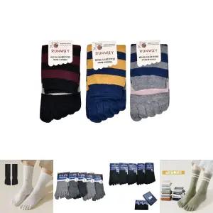 링글 컬러배색 습기예방 여성 중목 발가락양말 5켤레/패션/편안한/신축성/베이직/양말/발/땀/흡수/숙녀