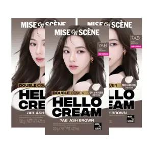 미쟝센 헬로크림 더블커버 7AB 애쉬브라운 120g 3개