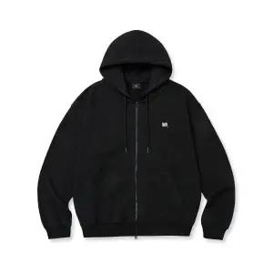 BROWNBREATH [25FALL] TAG HOOD ZIP UP - BLACK BKWMHZB01BK