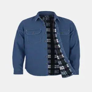 [노블진]남자청남방 겨울 기모 캐주얼 데님 셔츠 빅사이즈