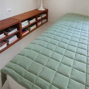 [은남침구]고정밴드 누빔패드 선염지 워싱면100% 사계절용 워싱면100 체크패드 3color