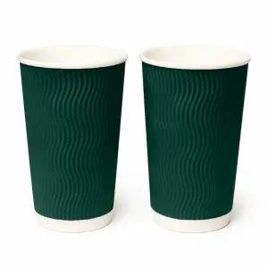 일회용커피컵 카페컵 390ml 3중 단열 종이컵 그린 13온스 500개입