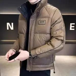 남성 숏 패딩 점퍼 배색 스탠드넥 경량 웰론 겨울 아우터 WI066P