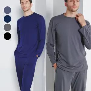 남자 모달 잠옷 홈웨어 상하의 세트 남성 이지웨어 셋업 실내복