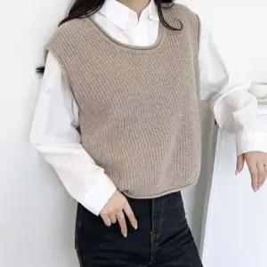 여자 봄 가을 니트 조끼 셔츠 블라우스 이너