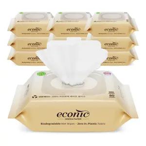 에코닉 그린 60gsm 엠보싱 레이온100% 생분해원단 아기물티슈 80매