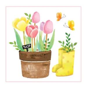 (4매 플라워 포트) 그래픽타일 CSGT-29/타일/시트지/인테리어/포인트/방수/스티커/벽시트지/욕실/벽스티커