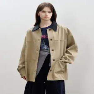 [비엔엑스]카라 배색 버튼업 긴팔 자켓 (BX3JK010L0)