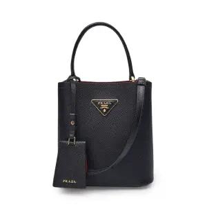 [중고명품] 블랙 사피아노 파니에 스몰 토트백